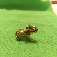 1 Buah Patung Gajah Kuningan Mini Hadiah Miniatur Ruang Tamu Kekayaan dan Keberuntungan Dekorasi Rumah