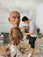 Statue en fibre de verre réaliste de portrait de célébrité personnalisée en usine, figurine réaliste en fibre de verre pour l'extérieur.