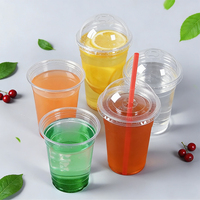 Gobelets jetables personnalisés en PET transparent à paroi simple de 12 à 32 oz pour thé au lait, café, jus et boissons froides – Impression sérigraphique/UV