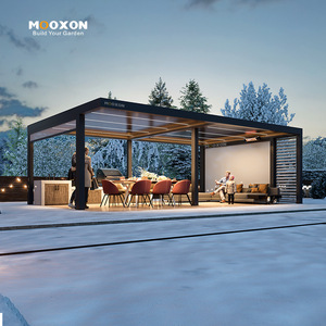 <span class=keywords><strong>Pergola</strong></span> en <span class=keywords><strong>aluminium</strong></span> avec lames de toit réglables et cloison de verre latérale - Product Image 3