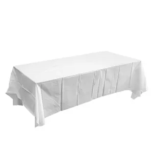 शादी की सजावट के लिए कस्टम प्लास्टिक सफेद काले रंग के कपड़े टेबल कपड़े