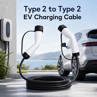 Câble de charge pour véhicule électrique Type 2 vers Type 2, mâle vers femelle, 16A, triphasé, 5 m de longueur, certifié CE, câble d'extension