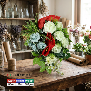 Artificial Silk Sophisticated Cascade Floral Bouquet <b>Wall</b> Arrangement Handmade Durable - Product Image 2