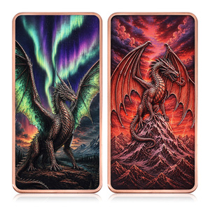 Fantasy Dragon 10 Troy Ounces Barre de Cuivre Fin avec Relief 3D Imprimé en Couleur, Lingot de Cuivre Massif 10oz - Product Image 4