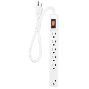 ETL listed economical series 14/3AWG cord 6 outlets widely spacing AC outlet for large adapter power strip