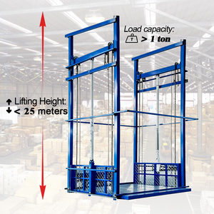 Elevador Hidráulico de Carga Profesional con Doble Riel Guía, Elevador de Mercancías de Alta Capacidad para Grandes Plantas Industriales - Product Image 1