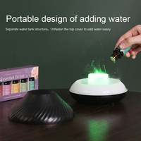 Humidificateur d'air ultrasonique décoratif pour la maison, 7 LED, flamme colorée, diffuseur d'arômes volcanique 3D portable, pour cadeaux