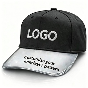 Casquette à visière en vinyle transparent personnalisable, structure à double couche permettant l'insertion libre de motifs personnalisés pour la vente en gros - Product Image 1