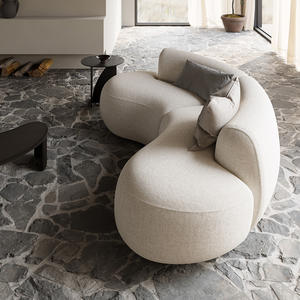 Sofa ruang tamu, Nordic expression French wabi-sabi style Dutch kain melengkung kombinasi Sofa kain sofa - Product Image 5