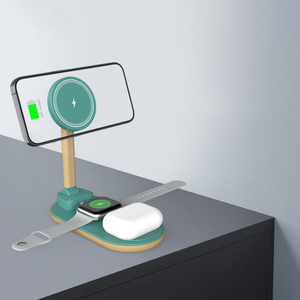 Nouveaux produits tendance 2026 Chargeur sans fil magnétique Magsaferred à charge rapide <span class=keywords><strong>3</strong></span> en 1 pour téléphone, montre, écouteurs avec télécommande - Product Image 5