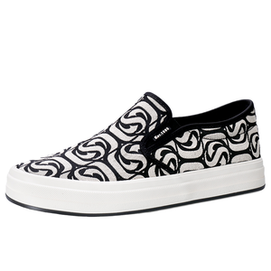 Factory Wholesale Men's Classic <b>Canvas</b> Sneakers Trendy Summer Sporty Style Slip-On Walking Shoes Size 45 Soft Rubber Outsole - Product Image 1
