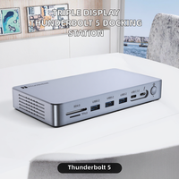 Station d'accueil Guanchen en alliage d'aluminium 15 Triple Display Thunderbolt 5 avec boîtier SSD, 3 ports USB-A, Ethernet 2,5 Gb/s, 8K 2.1, 140W