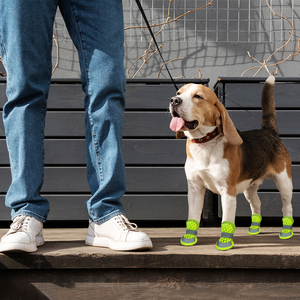 Bunnyhi Gx003 Phản Quang Con Chó Lưới Thoáng Khí Đế Mềm Bảo Vệ Chân Bao Gồm Ngoài Trời Chống-Trượt 4 Pcs Con Chó Giày - Product Image 5