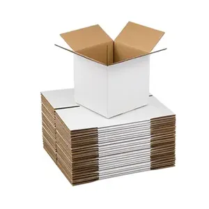 优德制造白色运输纸箱10x7x5英寸小瓦楞纸箱