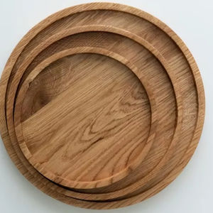 Bandeja de Servicio de Madera Maciza Natural Pulida, Ecológica, Hecha a Mano, de Lujo, con Asas, para Decoración del Hogar y Regalos - Product Image 1