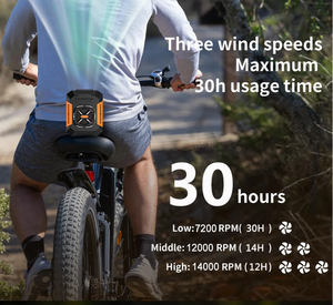 Ventilateur portable à suspendre à la taille, rechargeable par USB, pour une utilisation extérieure toute la journée, avec batterie externe et éclairage intégrés. - Product Image 5