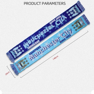 Nhà Máy Bán Buôn Jacquard Dot Mô Hình Bóng Đá Khăn Biểu Tượng Tùy Chỉnh Đội Bóng Đá Dệt Kim Dài Vuông Mùa Đông Acr - Product Image 5