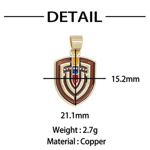 Ciondolo a Forma di Cuore con Bandiera del Venezuela, Placcato in Oro con Finitura Smaltata, Collana con Pendente Oriole '<span class=keywords><strong>Mr</strong></span>. FE' Bestseller - Product Image 6