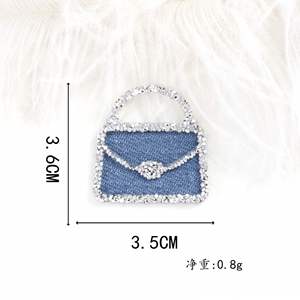 New Design Iron on /<b>sticker</b> DIY Accessories Iron on Crystal AB Rhinestone Edge Heart Bag <b>Flower</b> Bear Jeans Patches - Product Image 5