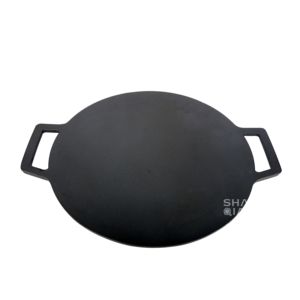 Padella Rotonda <span class=keywords><strong>in</strong></span> Ghisa con Manici, Robusta e Pretrattata, per <span class=keywords><strong>Pizza</strong></span>, Crêpes, Barbecue, Campeggio all'Aperto - Product Image 1