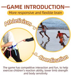 Permainan Tangkap ekor anak warna-warni lengket, mainan edukasi luar ruangan menarik ekor untuk anak-anak - Product Image 4