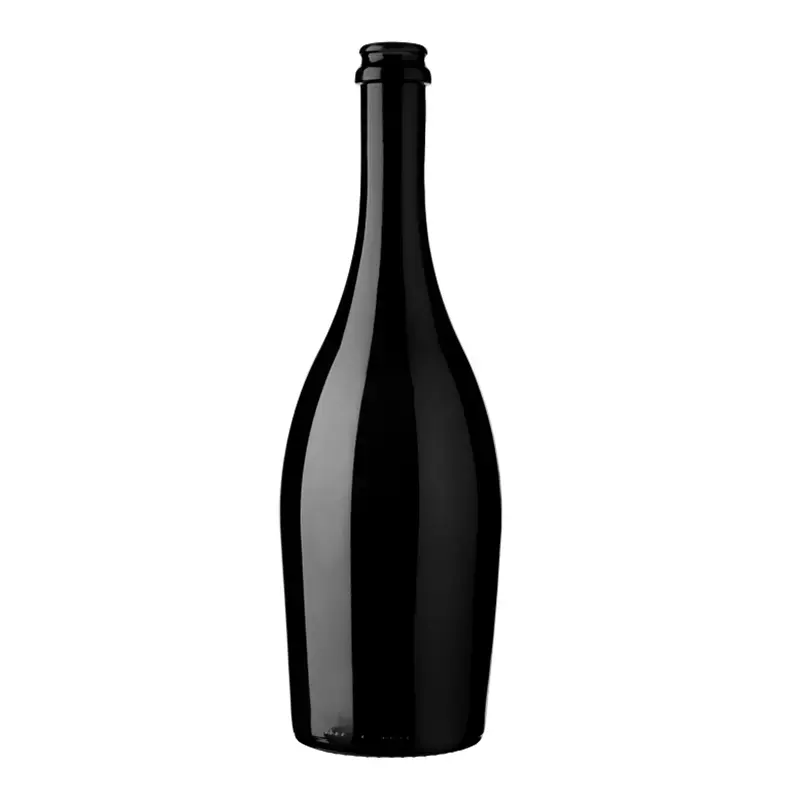 Bouteilles de vin en verre de Bourgogne noires rondes vides classiques de 750 ml avec bouchon en liège bouteille d'alcool 500ml