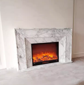Cheminée en marbre sculptée à la main, style français, pour hôtels et villas, installation facile en coin - Product Image 3