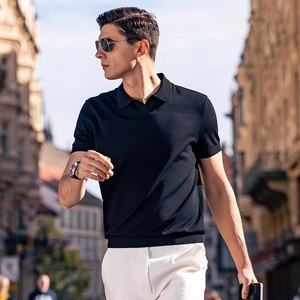 เสื้อโปโลผู้ชาย สีกรมท่า แขนสั้น ผ้าโพลีเอสเตอร์บาง ใส่ได้ทุกวัน - Product Image 2