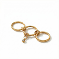 Bague Femme MYNECK en Acier Inoxydable Plaqué Or 18 carats PVD, Anti-ternissement, Style Hiphop Multi-couches Empilables avec Pierres, Bijoux Décontractés