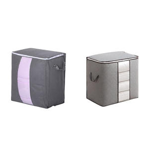 Organizador de ropa de algodón de gran capacidad de acero grueso, organizador de ropa de almacenamiento plegable con marco bolsas de almacenamiento plegables/ - Product Image 2