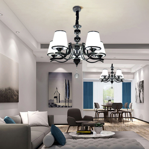 G-lights lusso nero corpo lampada <span class=keywords><strong>paralume</strong></span> in vetro <span class=keywords><strong>bianco</strong></span> soggiorno interno camera da letto lampadari a soffitto a LED - Product Image 1
