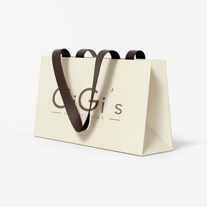Biểu tượng tùy chỉnh Quà Tặng nghệ thuật giấy Tote mua sắm túi bao bì bán buôn Kraft quần áo/Giày Túi giấy bao bì quà tặng với xử lý - Product Image 5