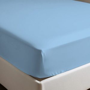 Sábana Ajustable 100% Algodón Azul Claro Alemán Individual 100x200 Cm - Product Image 1