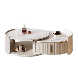 Bàn Cà Phê Đá thiêu kết Đương Đại kim loại chắc chắn có dấu bàn phòng khách phong cách bàn lưu trữ chức năng tròn - Product Image 6