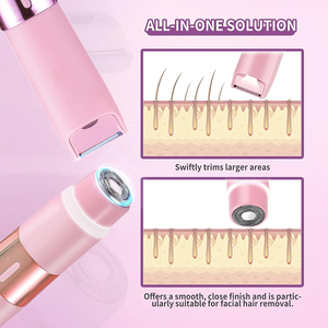 Afeitadora eléctrica personalizable recargable 2 en 1 indolora, máquina de eliminación de Bikini, recortadora de vello corporal para piernas, brazos, pubis - Product Image 3