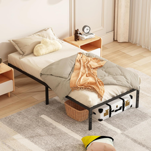 Top Rank 1 vente qualité moderne noir simple métal japonais Super King cadre <span class=keywords><strong>de</strong></span> lit conception peu encombrante pliable pour hôtel scolaire - Product Image 3