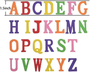 DIY craft kids toys Christmas birthday party decoration 78pcs abcs A to Z assorted colors fabric felt alphabet letters