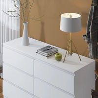 Commode en bois blanc de style nordique moderne avec 3 tiroirs, beaucoup de rangement, meubles de chambre durables, ensembles de chambre, cadre de lit, lit en bois