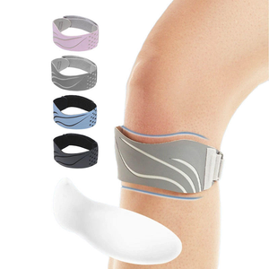 Bande de soutien du tendon rotulien, sangle de genou réglable, stabilisateur rembourré en silicone, course à pied, basketball, hommes, femmes, vente en gros, logo OEM - Product Image 1