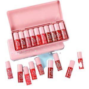 Rouge à lèvres girly rose 10 perles ensemble brillant à lèvres liquide à lèvres glaçage hydratant durable - Product Image 1