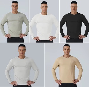 T-shirt de sport à manches longues pour homme, col rond, poche zippée, 100% polyester, design personnalisé, pour la course à pied et le vélo - Product Image 3