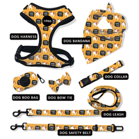 Ensemble de harnais pour chien personnalisé avec logo, rembourré et réglable, laisse et nœud papillon pour chiots de petite et moyenne taille, idéal pour les promenades en extérieur.