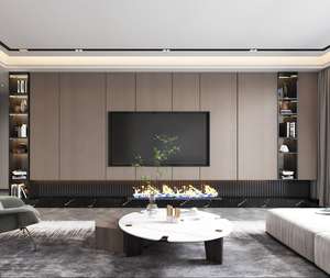 Wooden modern-style <strong>TV</strong> background <strong>wall</strong> <strong>TV</strong> cabinet with <strong>TV</strong> stand, <strong>wall</strong> entertainment center <strong>TV</strong> stand, living room furniture - Product Image 1