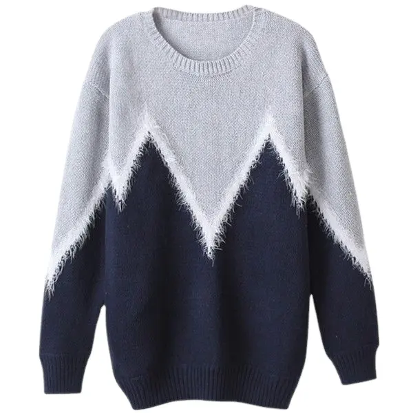 Knit Sweater For Mens Solid Color Casual Round Neck Pullover Sweater Long Sleeve Knitwear Plus Size Sweaters Fully Customized