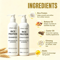 ETRUN ALISA Private Label Sampo Protein Beras 250ml Minyak Batana Ginseng Biotin Penambah Volume dan Ketebalan Rambut Grosir