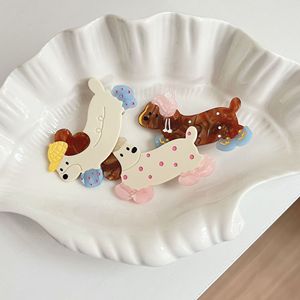 En gros, pinces à cheveux mignonnes à pois personnalisées motif <span class=keywords><strong>Teckel</strong></span>, pinces bec de canard pour filles, épingles à frange latérale, épingles à cheveux en acétate pour accessoires de coiffure - Product Image 1