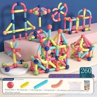 Jouets éducatifs pour enfants, bâtonnets 3D, aimants en terres rares, billes magnétiques en néodyme, ensemble de tiges, blocs de construction magnétiques DIY