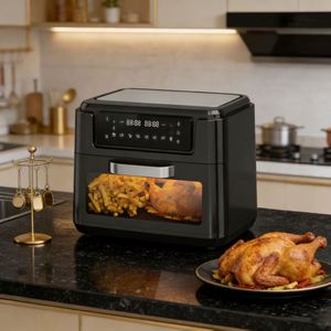 Friteuse électrique numérique carrée en plastique 12L, four à air chaud avec revêtement PTFE, 1800/2400W, cuisson sans huile, économie d'énergie, cuisson rapide - Product Image 5