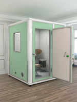 Cabine de réunion insonorisée moderne en acier écologique avec verre trempé et éclairage LED pour hôtel, centre commercial et usage extérieur