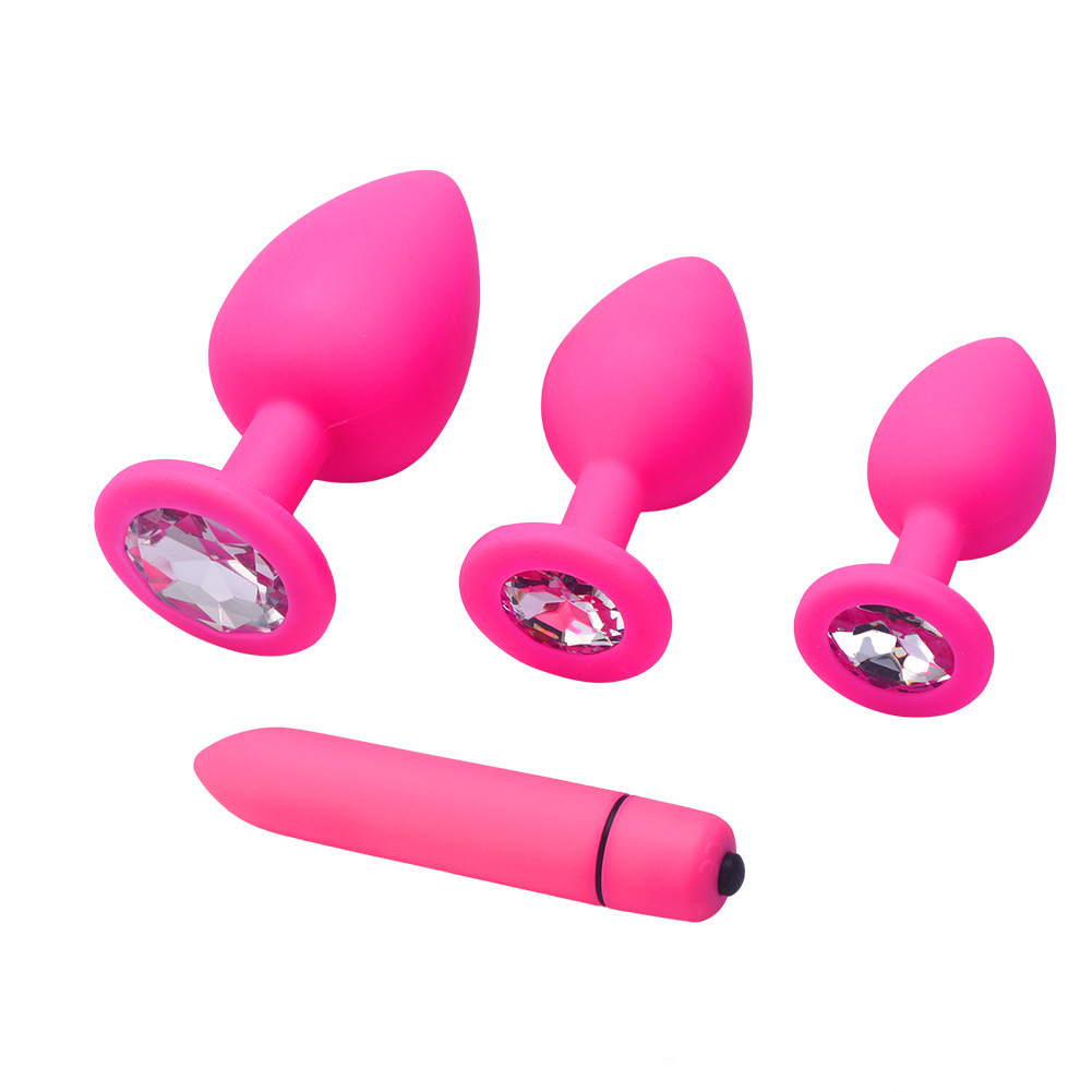 Jeweled Silicone Butt Plug - Vibrating Anal Dilator Toy